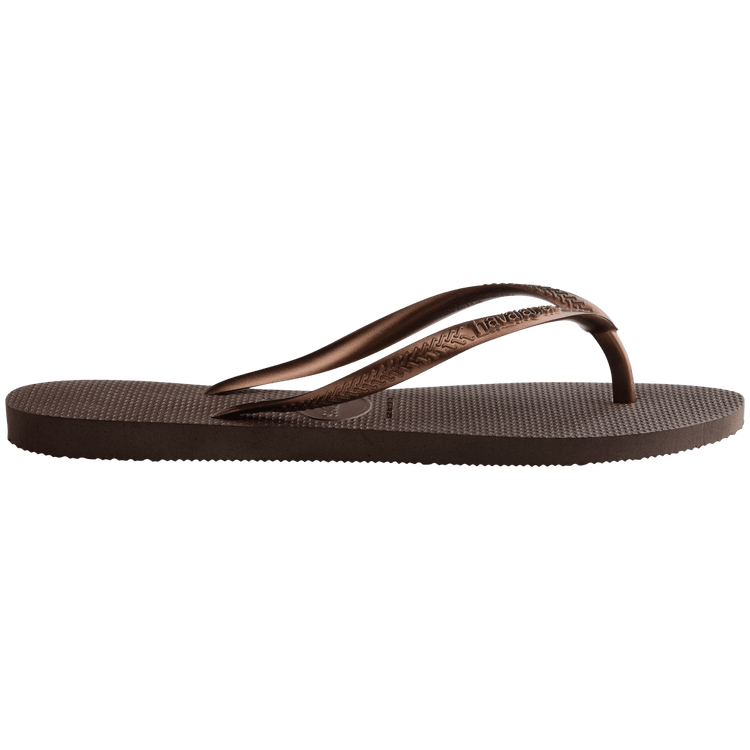 Havaianas Slim Flip Flop Sandal in Dark Brown Metallic