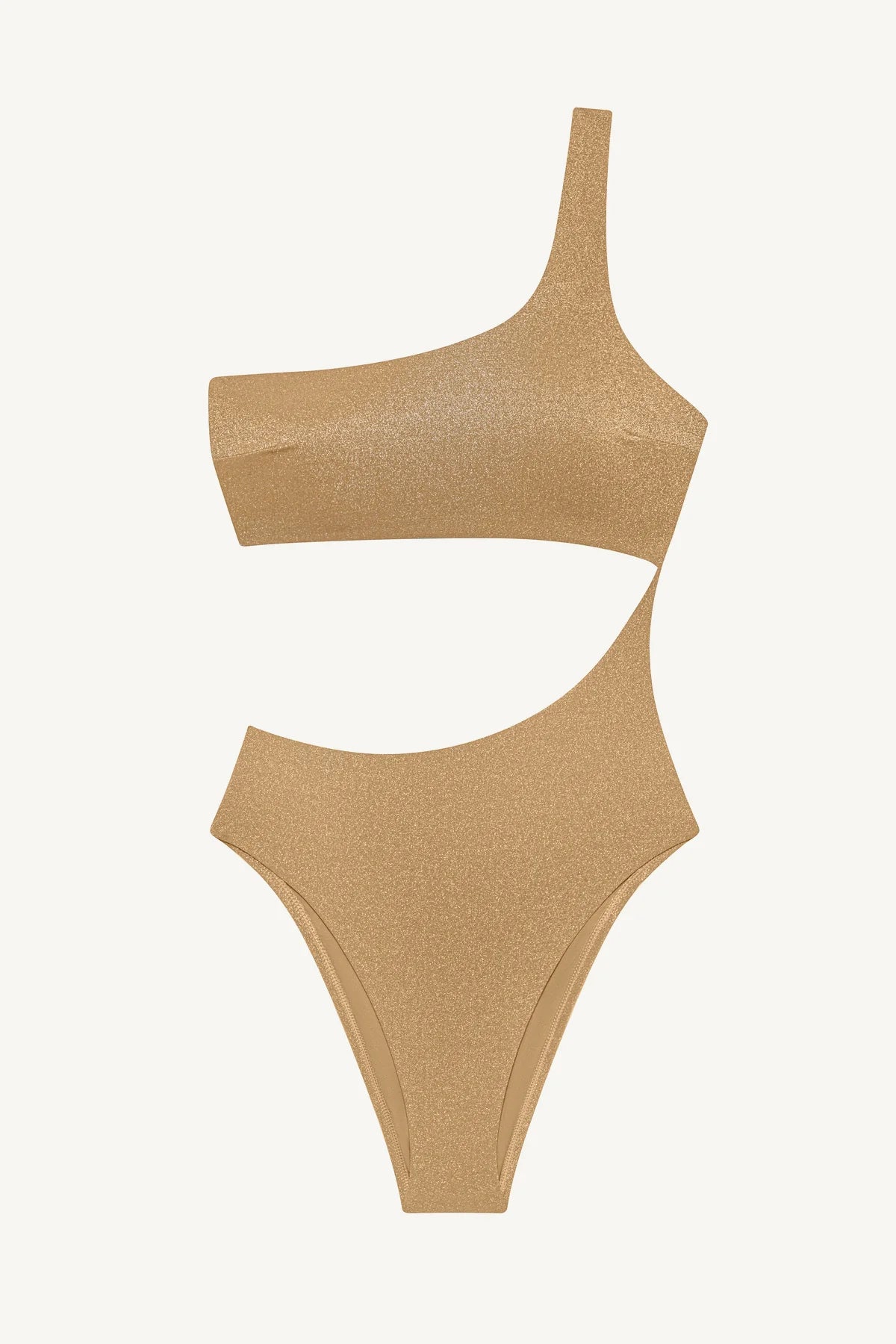 Vitamin A Aden Cut Out One Piece in Golden Glow Metallic