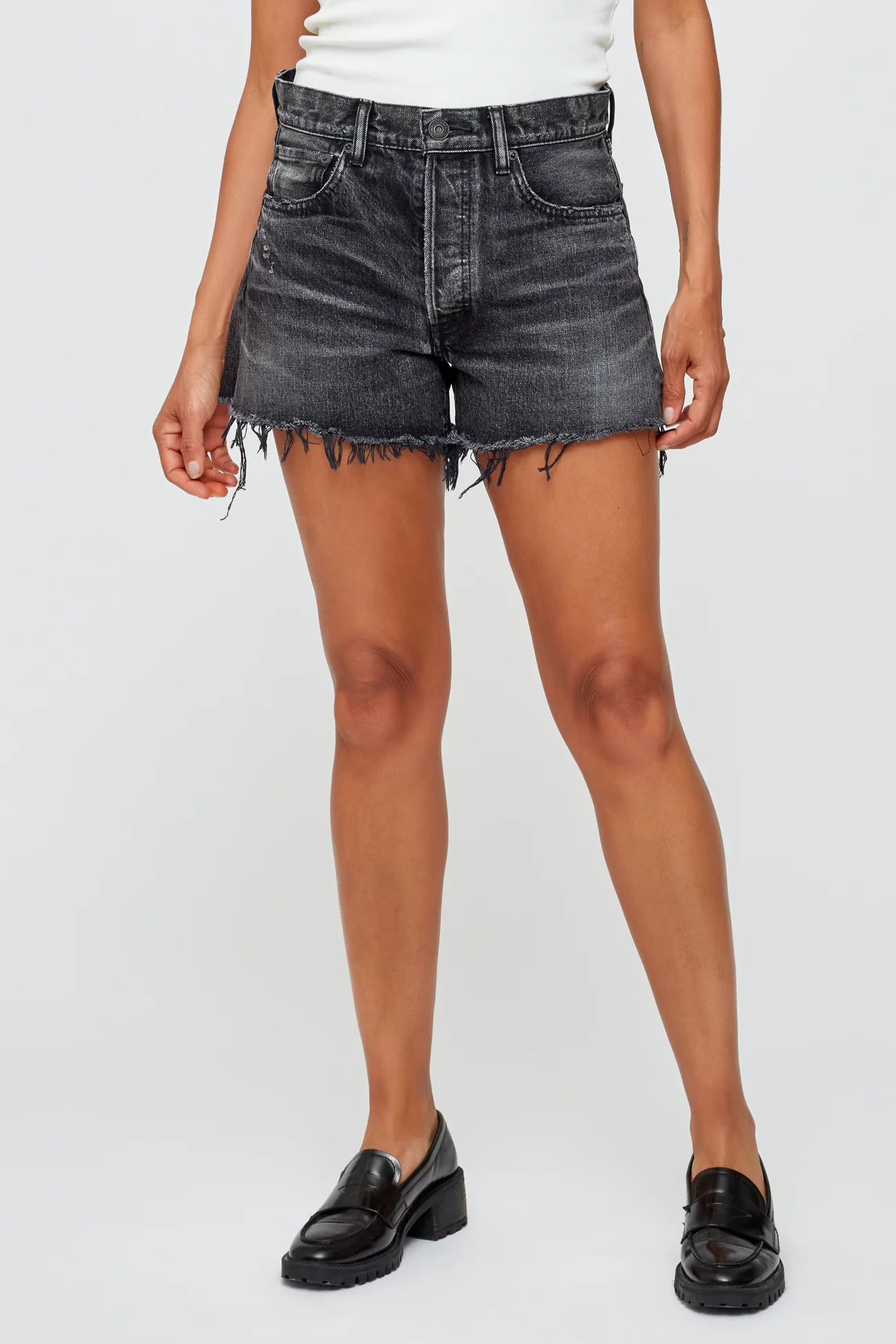 Moussy Vintage Aristida Denim Shorts in Black