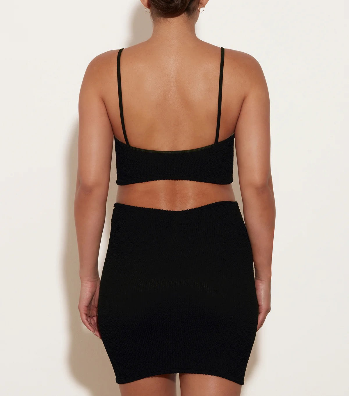 Hunza G Crinkle Tube Top in Black