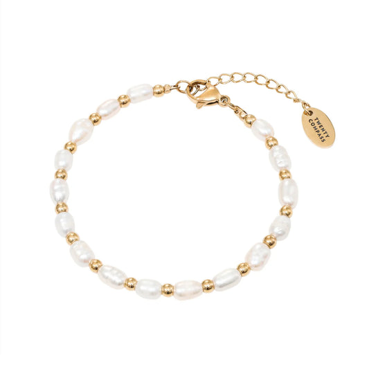 Twenty Compass Lagoon Pearl Bracelet in Gold