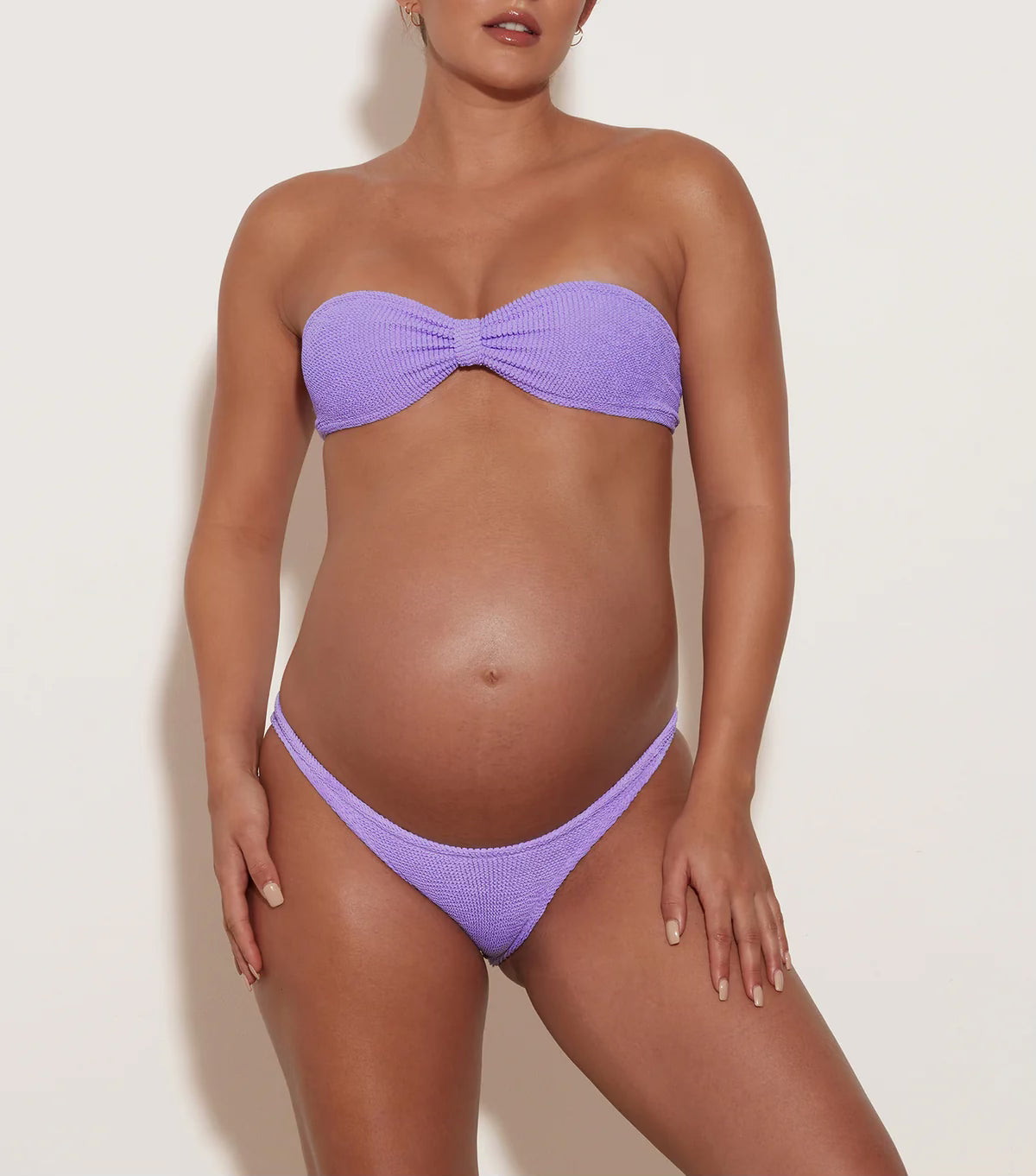 Hunza G Jean Bandeau Bikini in Lilac