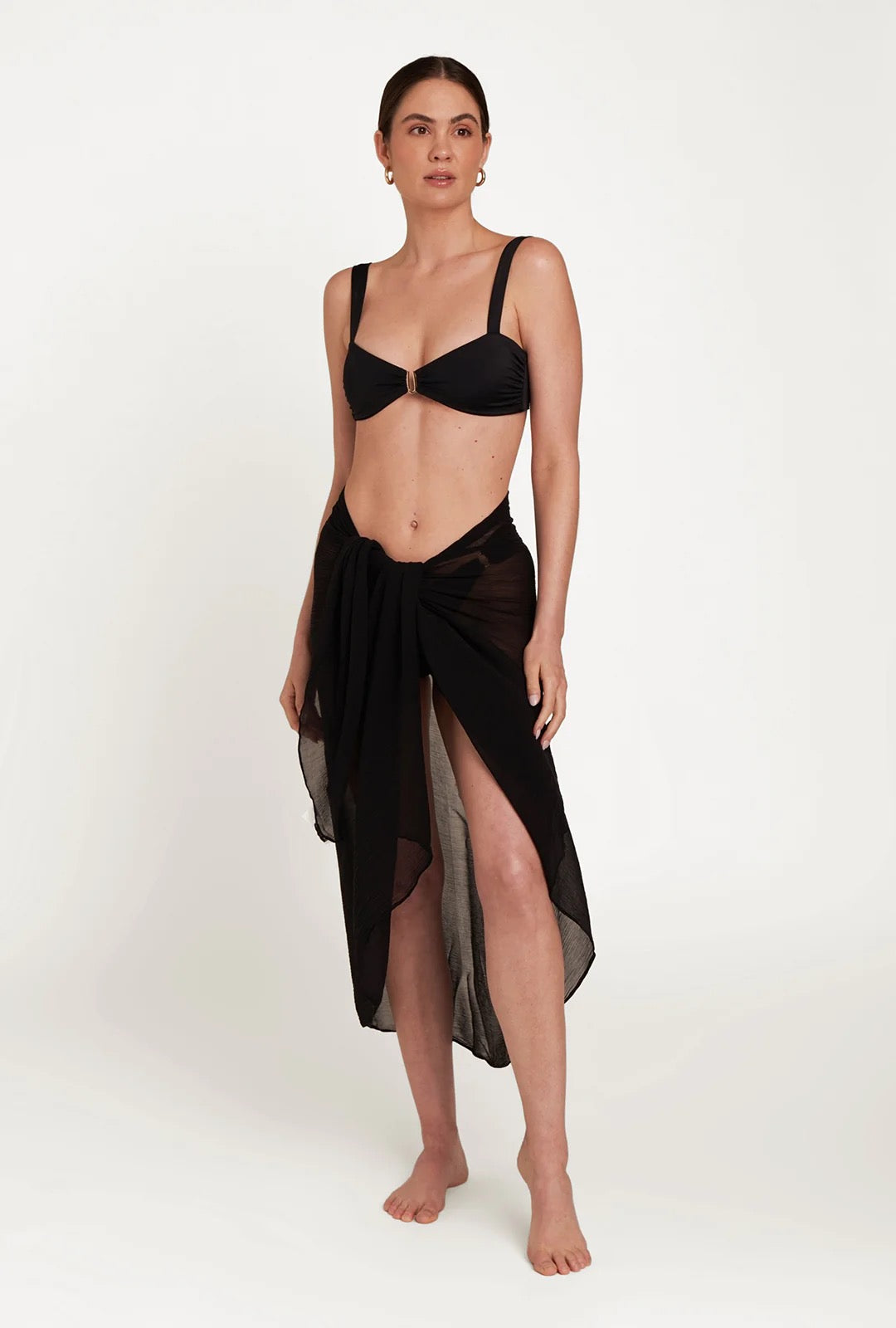 Away That Day Santorini Sarong in Black