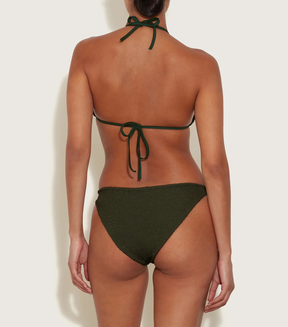 Hunza G Eva Bikini Set in Metallic Khaki