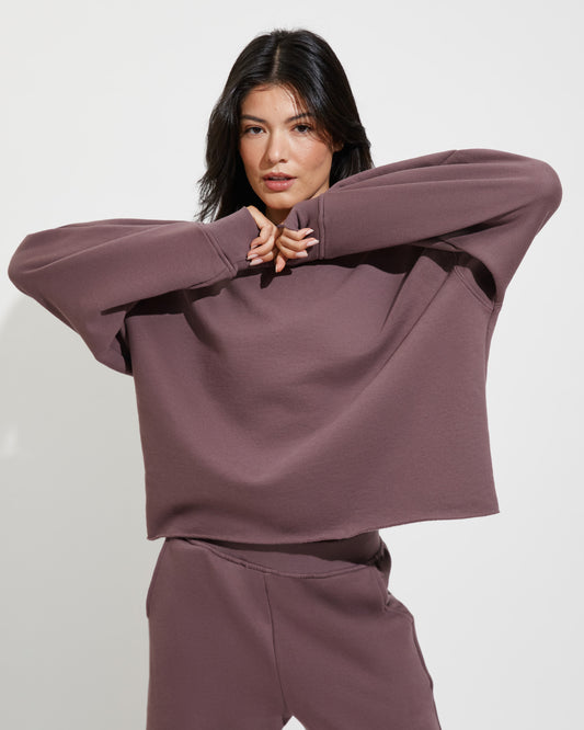 Left On Friday Field Day Sweatshirt in Stormy (Deep Taupe)