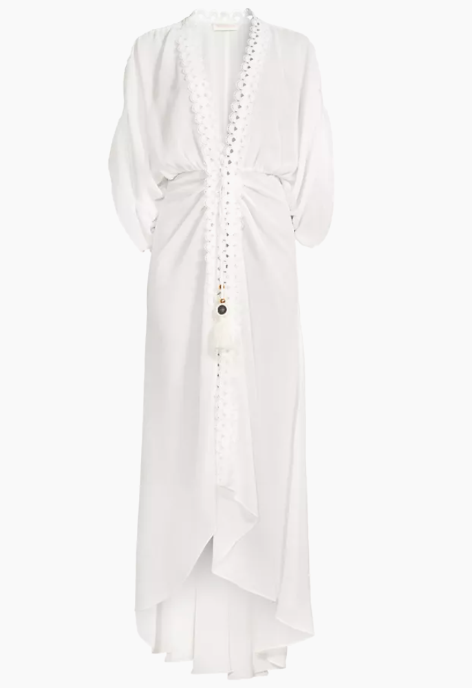 Ramy Brook Raelynn Lace Trim Cover-Up in White