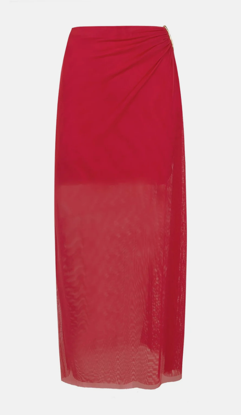 Vix Amira Detail Long Skirt in Red