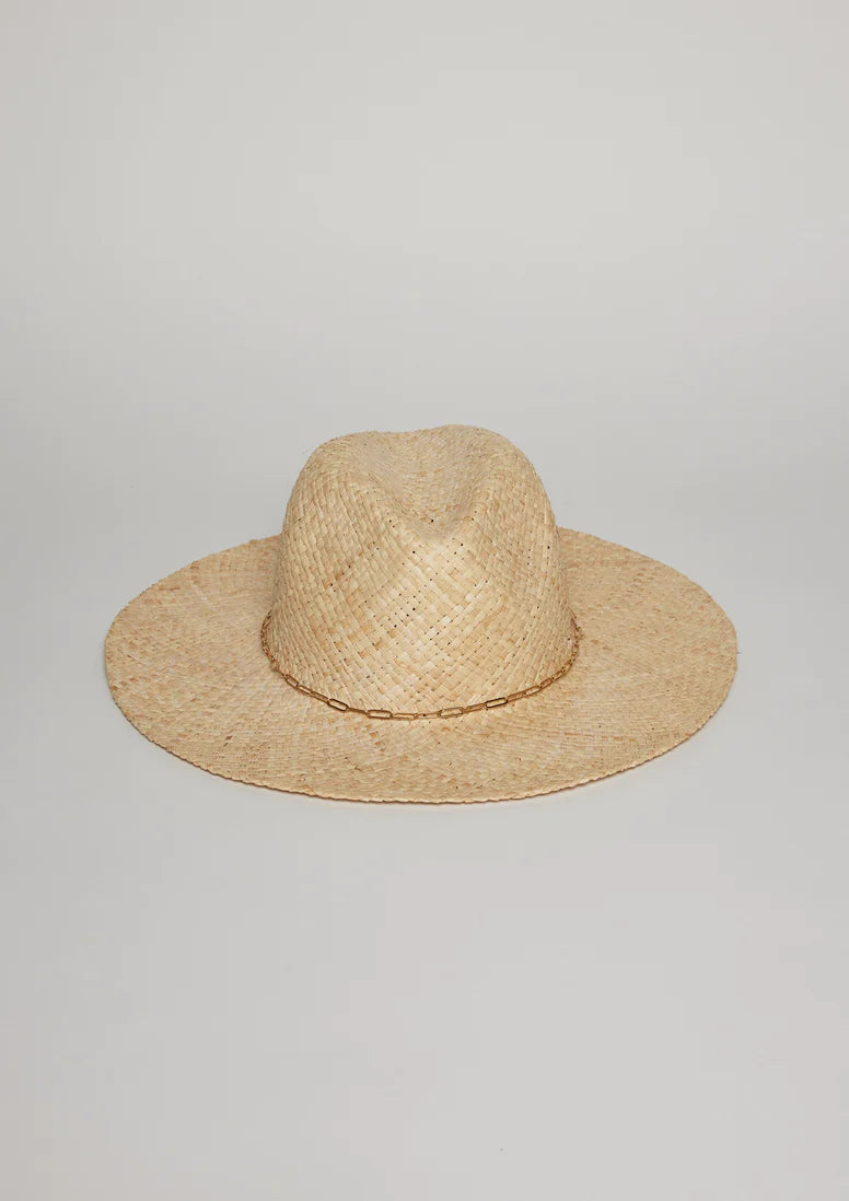 Hat Attack Quinn Rancher Natural with Gold Chain