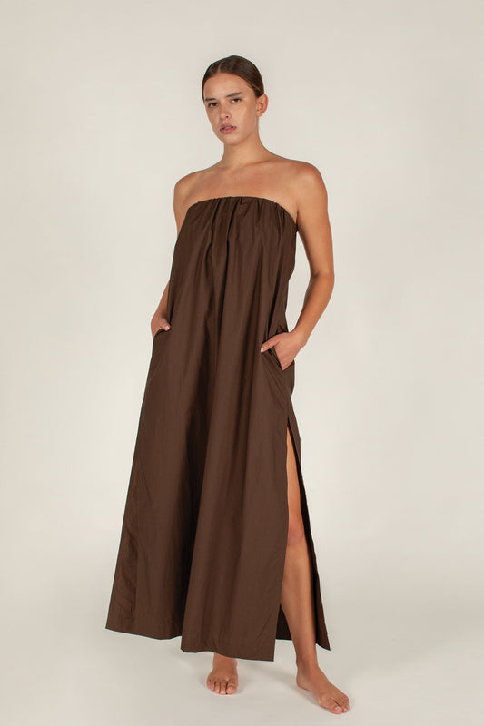 Mikoh Papio Strapless Maxi Dress in Kombu